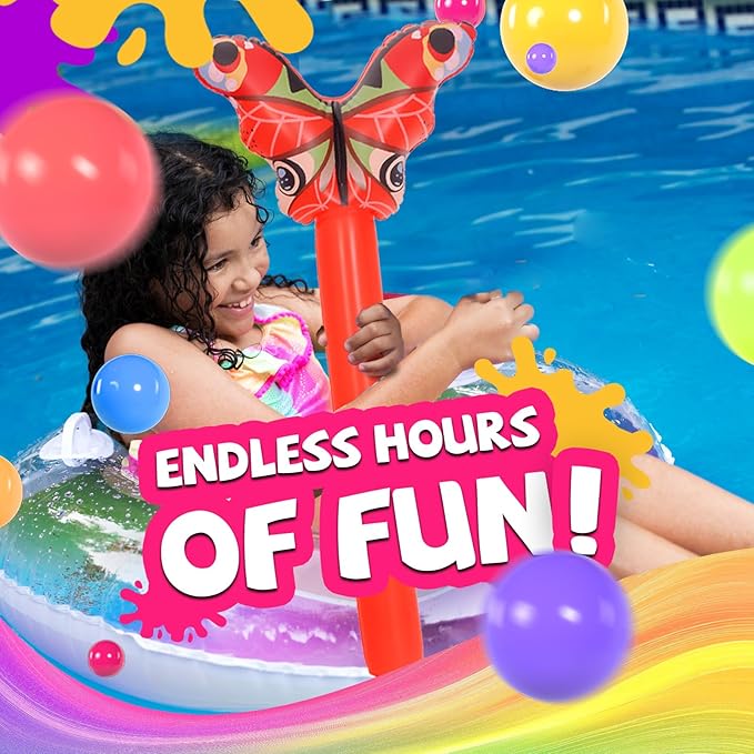 DIMAR GARDEN Kids Inflatable Stick, Outdoor Blow Up Stick Balloons Toys for Swimming pool, Red