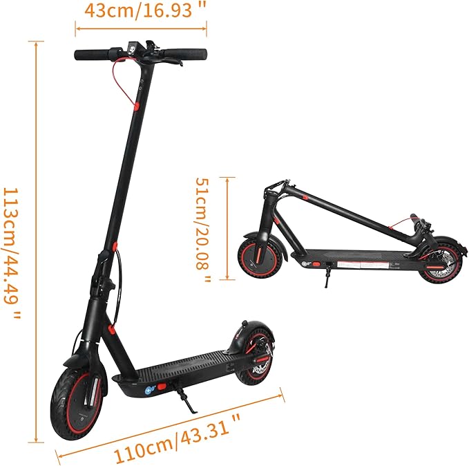 Electric Scooter Adults 16/22 Miles Long Range 8.5"/10" Tires Scooter Electric 500W Motor Brake Pad Lock Portable Foldable E Scooter for Adults Commuting