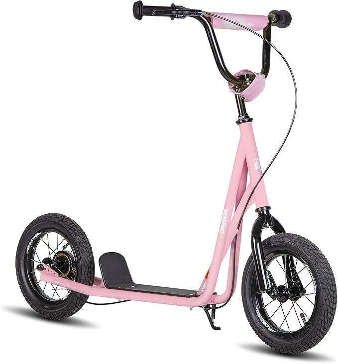 JOYSTAR Kick Scooter for Ages 5-9 Years Old Boys Girls, 12 Inch Big Wheels Scooters for Kids, Teens and Adults, Rear Brake and Adjustable Handlebar, Kids Scooter