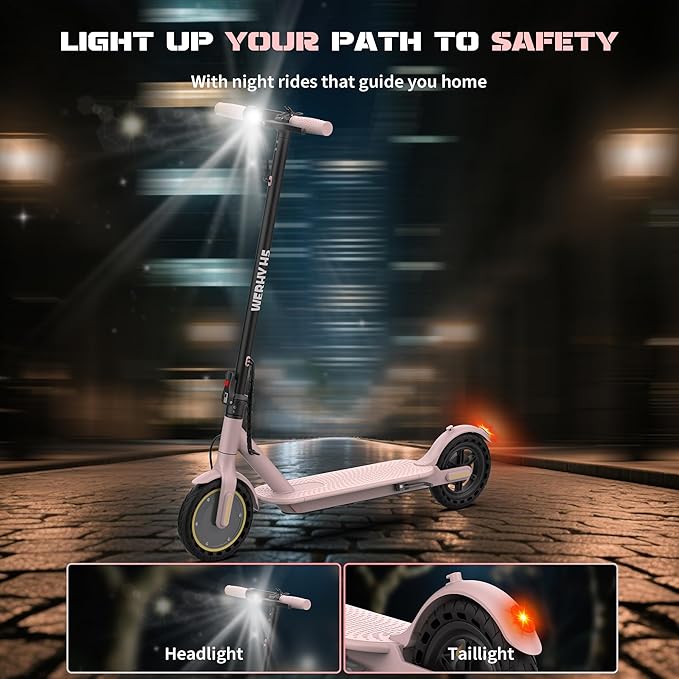 Electric Scooter, 350W/500W Powerful Motor, 19/22 MPH Max Speed, 15/21/28 Miles Range, with 8.5"/10" Solid Tires, Lightweight Foldable Kick Scooter with Dual Braking Systems, Smart APP, Cruise Control