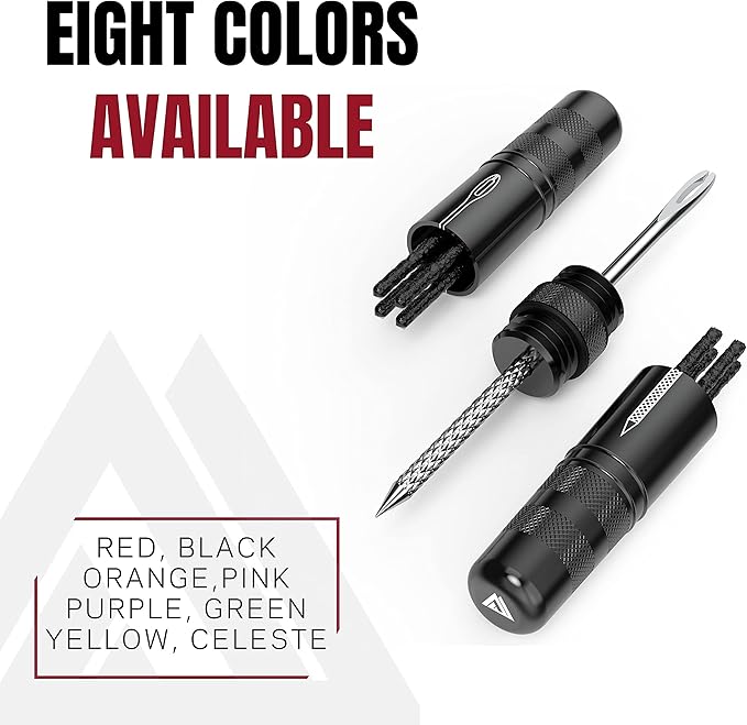 KOM Cycling Tubeless Tire Repair Kit for Bikes 8 Colors! Fixes Mountain Bike and Road Bicycle Tire Punctures