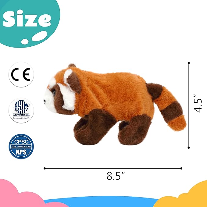 Cuteoy Walking Red Panda Stuffed Animal Speaking Roar Plush Electric Interactive Animated Plushies Toy for Girls Boys Birthday