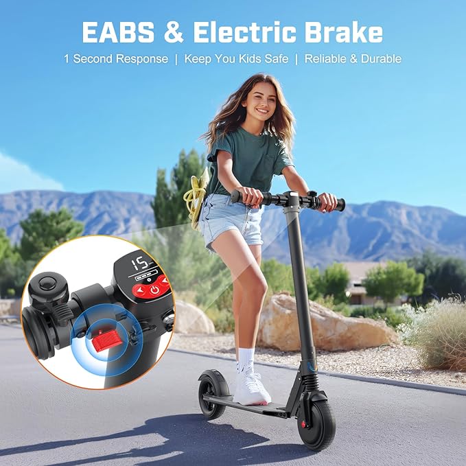 Caroma Electric Scooter for Kids Ages 6-14, 250W/180W/150W Motor & 15 Mph, 85 Mins Ride Time, Adjustable Height & Speed, LED Display, Kids Electric Scooter, Best Gifts for Boys & Girls