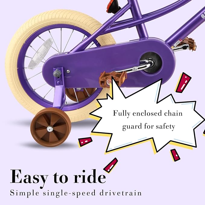 RULLY Donna Kids Bike for Girls Ages 2-7 Years, 12 14 16 Inch Princess Girls Bicycle with Doll Bike Seat, Training Wheels, Basket and Streamers, Kids Cycle Bikes, Multiple Colors