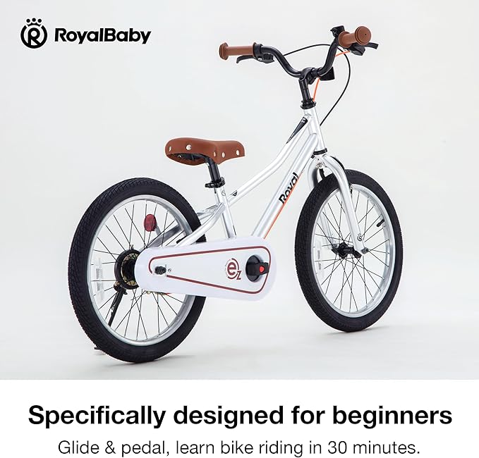 RoyalBaby Kids Bike, Terra EZ Balance to Pedal Convertable Bicycle, 14 16 18 Inch Easy Learn Balancing to Biking Boys Girls Ages 3-9 Years Beginners