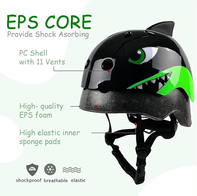 Kids Toddler Bike Helmet, Adjustable and Multi-Sport for Child Boys and Girls, 2 Sizes