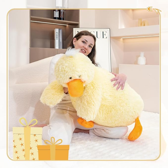 43" Giant Duck Stuffed Animals, Large Stuffed Duck Plush Toys, Big Plush Stuffed Animal, Soft Jumbo Stuffed Animals Gifts for Kids Adults on Birthday Children's Day Christmas or Any Festivals
