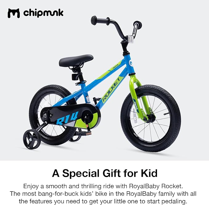 Chipmunk Kids Bike Toddlers 12 14 16 18 Inch Wheel Bicycle Beginners Boys Girls Ages 3-11 Years, Multiple Color Options
