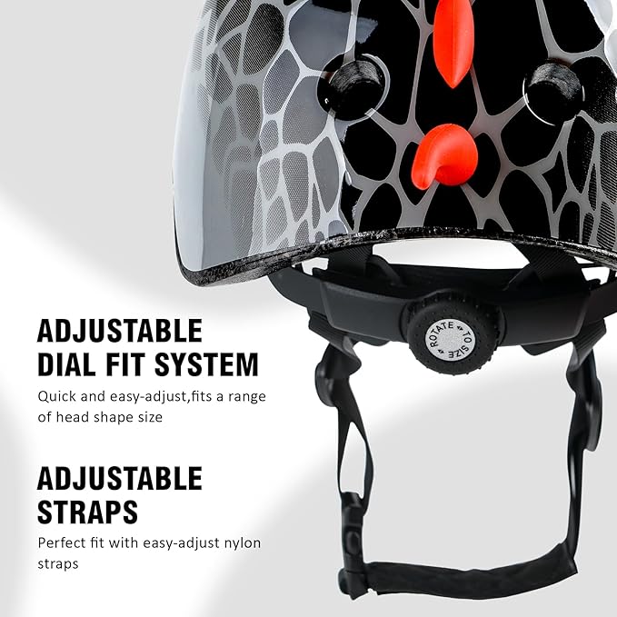 Kids Toddler Bike Helmet, Adjustable and Multi-Sport for Child Boys and Girls, 2 Sizes