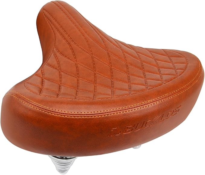 BUCKLOS Bike Seat for Comfort Men Women Wide Bicycle Seats Large Bike Saddle for Ebike Beach Cruiser Peloton Stationary Bike