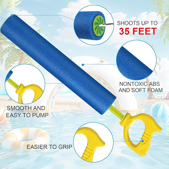 Water Squirters for Kids Water Guns Toys for Toddlers Durable Water Soaker Blaster Toys Water Squirter Shooter for Summer Outdoor Game Pool Beach Party (4 Pcs)