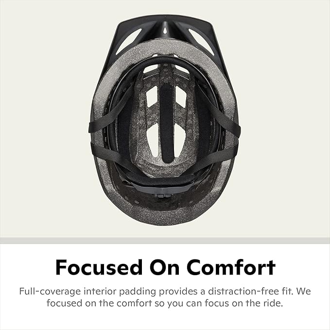 Schwinn Beam Lighted Helmet for Adults, Size 58 - 62 cm for Riders Ages 14+, Rear LED Light, Reflective Strips, Adjustable Dial and Straps, 17 Air Vents, Removable Visor, Adult Bike Helmet