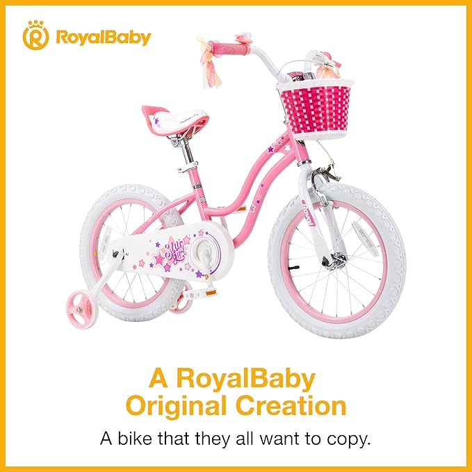 RoyalBaby Girls Bike Classic & EZ Kids Bike, Balance and Pedal Bicycle, 12 14 16 18 20 Inch Toddlers to Big Kids 3-10 Years