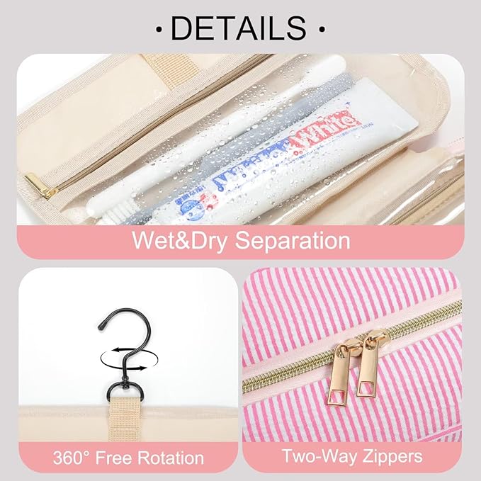 TOPEAST Christmas Gifts for Women Teen Girls Kids - Travel Hanging Toiletry Bag & Makeup Bag, Personalized Initial Toiletry Pouch, Birthday Gifts for Women Teen Girls, Cruise Essentials, Purple A