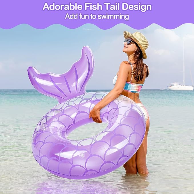 MoKo Inflatable Swimming Ring, Cute Pool Float Tube Decorations Swim Tubes Outdoor Pool Beach Water Floats Party Supplies Floaties