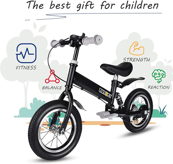 Balance Bike 2 in 1,The Dual Use of a Kids Balance Bike and Kids Bike,12 14 Inches for 2-6 Years Old,with Shock Absorbers, Fenders, Pedals, Auxiliary Wheels