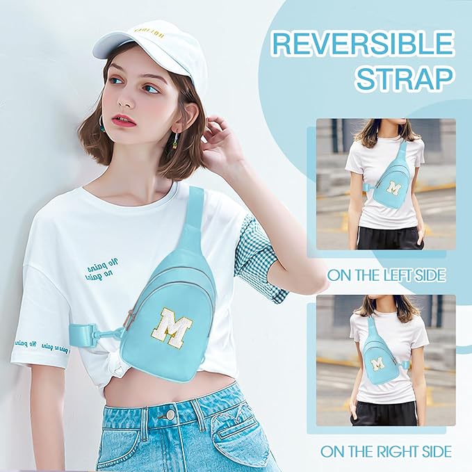 Birthday Gifts for 7 8 9 10 11 12 13 Year Old Girls Small Initial Sling Bag Cross Body Bag Fanny Pack for Girls