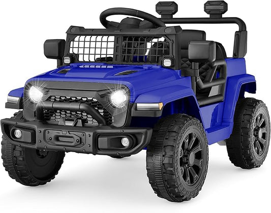 Best Choice Products 6V Kids Ride On Toy, Mini Truck, Electric Play Car w/Parent Remote Control, 4-Wheel Suspension, LED Lights, 2 Speeds, Functional Horn, 3.1MPH Max Speed - Blue