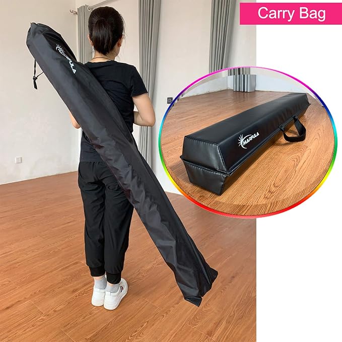 Balance Beam - Folding Floor Gymnastics Equipment for Kids, Non Slip Base - 6 FT to 10 FT for Home Gym Use