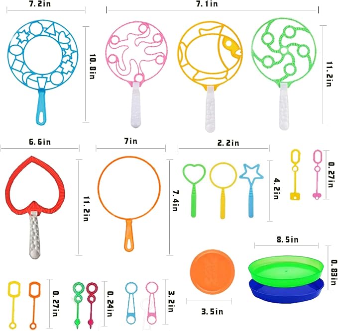 Bubble Wands Set, 32pcs Bubble Wands Toy Set Large Bubble Wand Bulk for Kids Summer Outdoor Activity Party Birthday