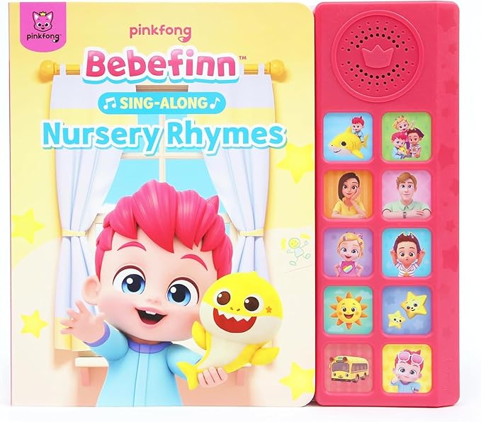 Pinkfong Bebefinn Sing-Along Nursery Rhymes Sound Book – 10 Button Musical Baby Shark Book for Toddlers 1-3 | Includes Songs from ‘Bebefinn Best Nursery Rhymes’ Digital Album (Amazon Music)