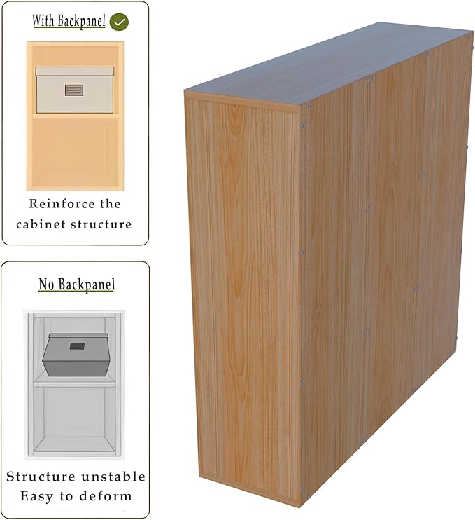 9-Cube Storage Shelf Bookcase - Wooden 3-Tier Floor Standing Open Bookshelf for Home and Office, Display Cabinet, Oak