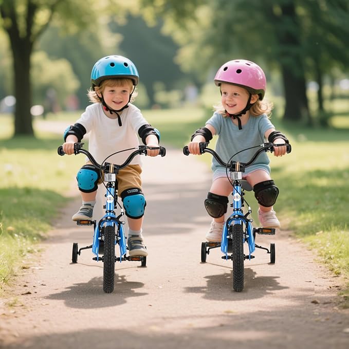 COSTWAY 12/14/16/18 Inch Kids Bike, Boys & Girls Training Bike w/Removable Training Wheels, Pneumatic Tires, Adjustable Handlebar & Seat, Dual Brake System, Children Toddler Bicycle for 3-8 Years Old