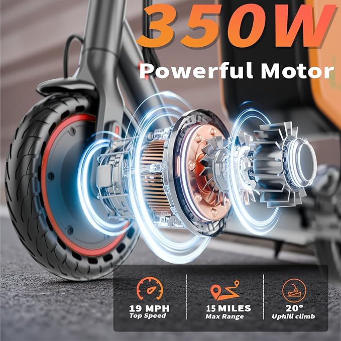 10/8.5" E Scooter for Adults 19-22 MPH Sport Escooter 350W/500W Motor, Electric Scooter 15-22 Miles Range, Bearing 265 LBS/APP Control,with Seat Parent ASIN: B0FHB4G2WQ