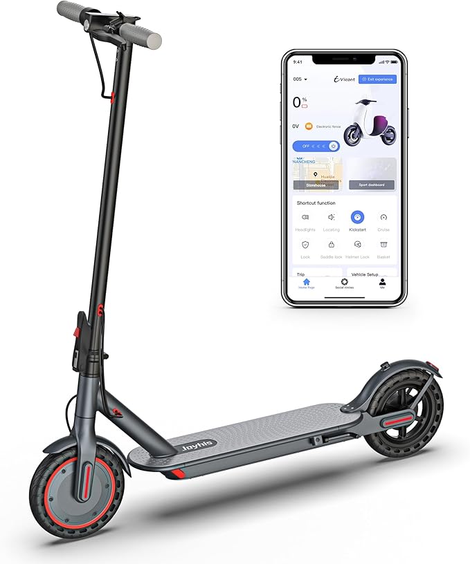 Electric Scooter Adults, Powerful 350W E-Scooter, Max 19 Mph & 15-19 Miles Range Scooters, Folding Scooters with 8.5" Solid Tires, Commuting Scooter Kick Scooter with APP Control (Seats Optional)