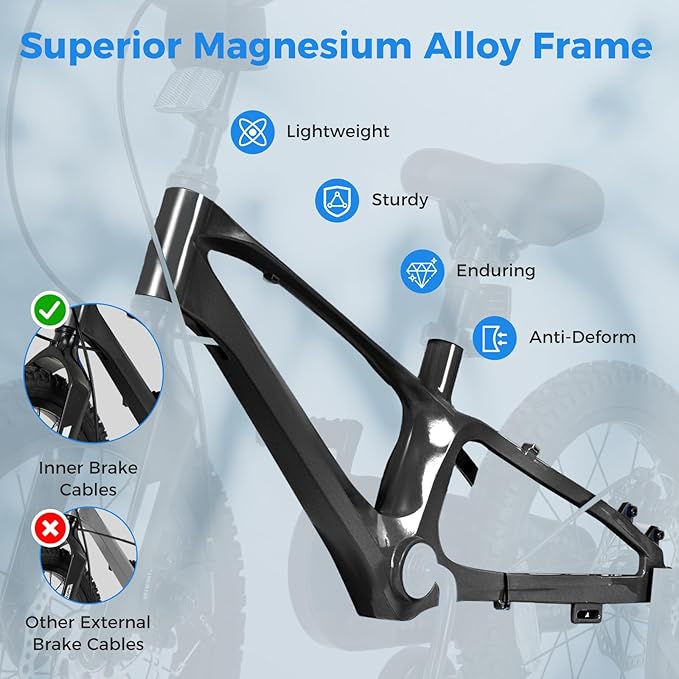 BABY JOY Kids Bike, 16" Magnesium Sporty Bicycle with Dual Disc Brakes, Removable Training Wheels, Body Suspension, Adjustable Handlebar & Saddle, Girls Boys Bike