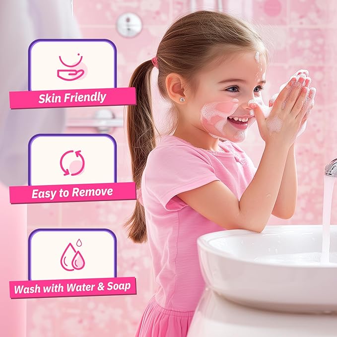 ULOVEME Kids Real Makeup Kit for Girls with Fluffy Purse - Real, Non Toxic, Washable Make Up Toy - Umicorn Toys Gift for 3 4 5 6 7 8 Years Old Girls Birthday