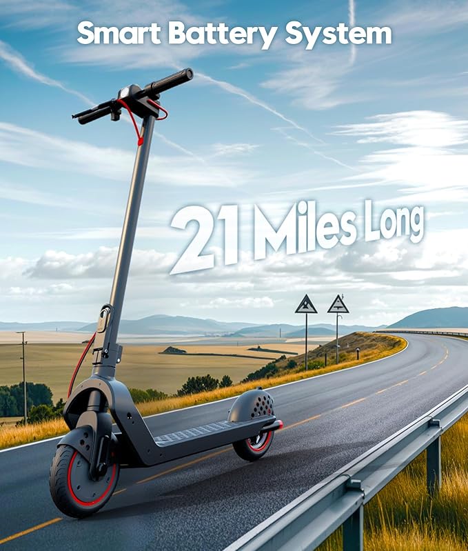 UrbanFish Electric Scooter, 350W/500W, 8.5" Tires, 21 Miles Range, 16/19 Mph, Folding E-Scooter with Dual Braking，APP Control