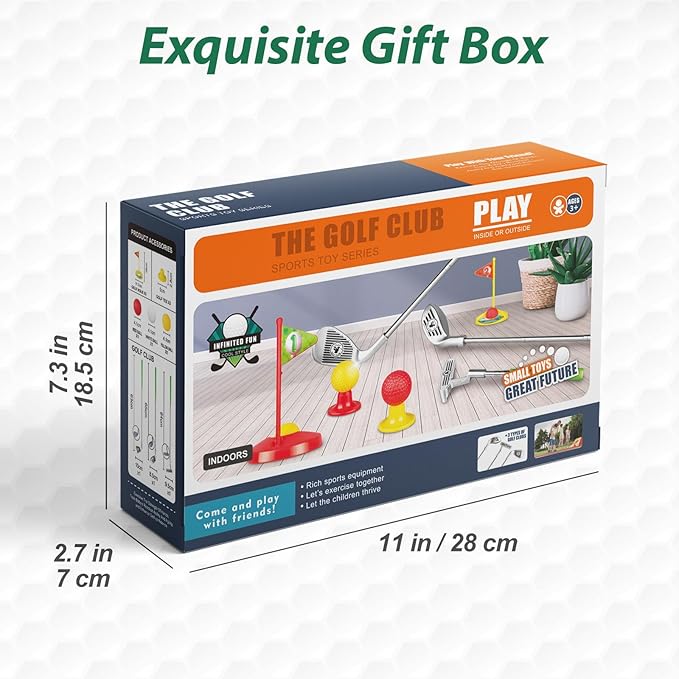 Liberry Kids Golf Clubs for 3 4 5 6 Years Old, Retractable Toddler Golf Set with Storage Bag, Outdoor Indoor Sports Toy for Boys Girls Birthday Gift