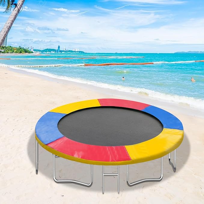 Eapmic Trampoline Pad Replacement, Trampoline Safety Pad, Spring Cover for 8ft 10ft 12ft 14ft 15ft 16ft Round Trampoline with Waterproof Foam Padding, Universal Trampoline Accessories