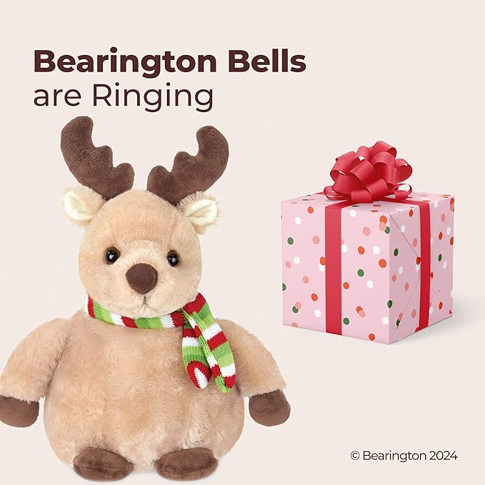 Bearington Big Bucky Reindeer Stuffed Animal, 11.5 Inch Christmas Plush Gifts for Kids, for Ages 3-14