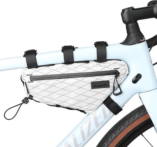 Bicycle Frame Bag Bike Triangle Bag Waterproof Bike Bag 1.7L with Dual Side Mesh Pockets for MTB Road Bike Cycling Commuting and Outdoor Adventures