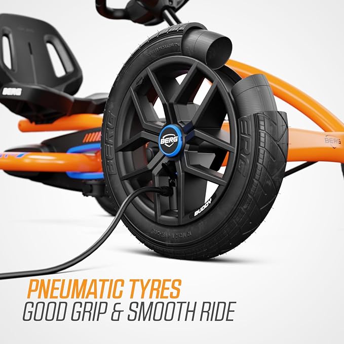 Berg Toys Buddy B-Orange Pedal Go Kart for Kids and Adults – Adjustable Ride On Toy for Ages 4-8 – Go Karts with BFR System, Adults Outdoor Pedal Car for Kids