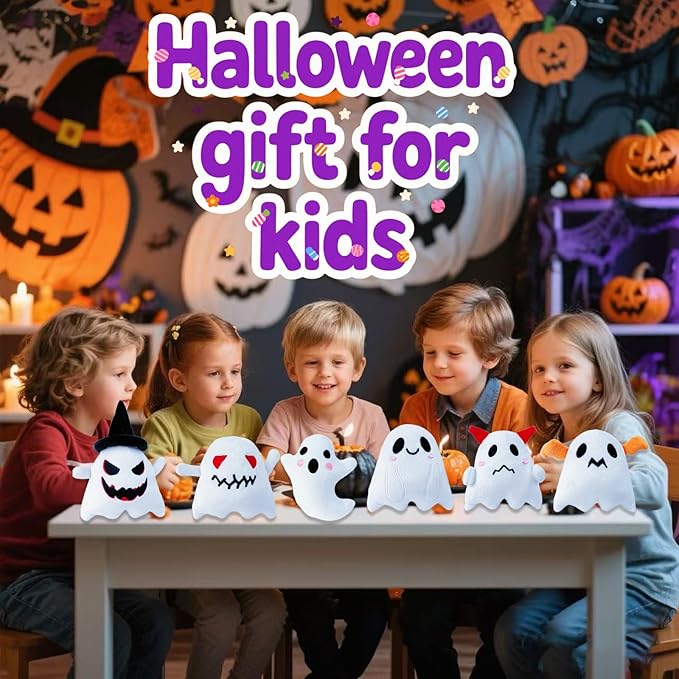 18PCS Halloween Plush Toy Bulk Ghost Plush,Halloween Ghost Stuffed Animal,Trick or Treat Supplies,Goodie Bag Fillers, Party Favors Gifts