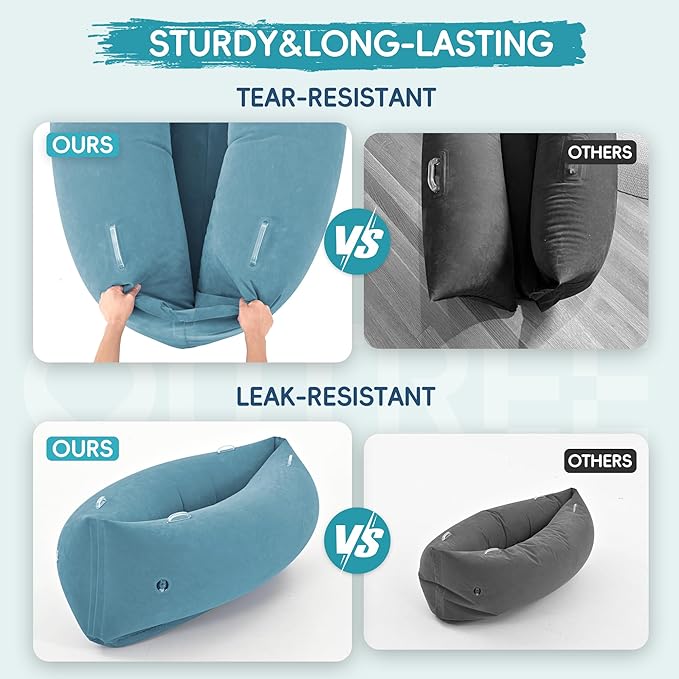 OUTREE Sensory Chair for Kids,60" Includes Electric Air Pump,Inflatable Sensory pod for Children,Sensory Toys for Kids with Autism,Sensory Peapod,Light Blue