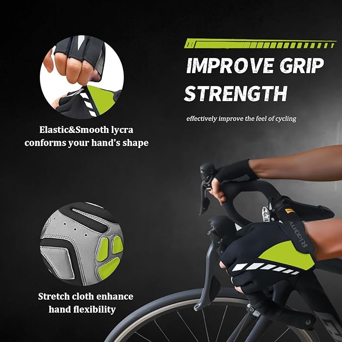 Cycling Gloves,Gel Padded Bike Gloves for Men Cycling,Anti-Slip & Shock-Absorbing Lightweight & Breathable Design Road Bicycle Half Finger for Women
