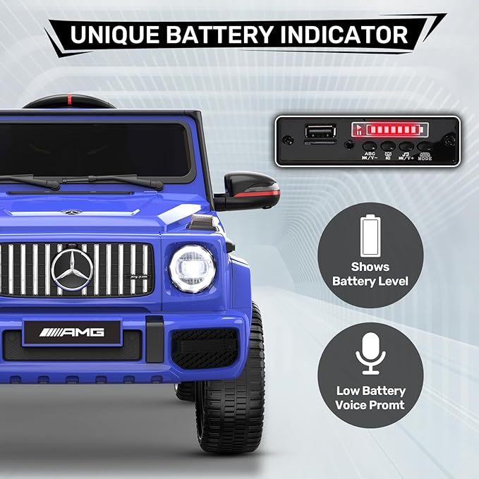 ANPABO 12V Ride on Car for Kids, Ride on Toys for Toddlers w/Parent Remote Control, LED Headlights, Music Player & Horn, Soft Start, Low Battery Prompt, Kids Electric Vehicle, Blue