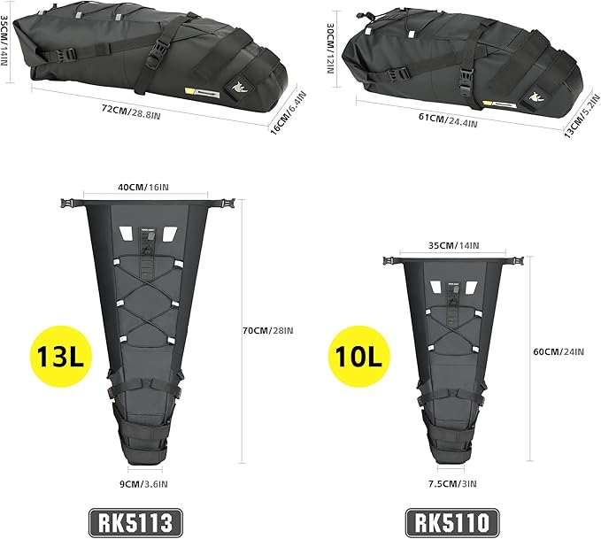 Rhinowalk Bike Saddle Bag Waterproof 10L Under Seat Storage for Mountain Road Biking and Commuting Trips