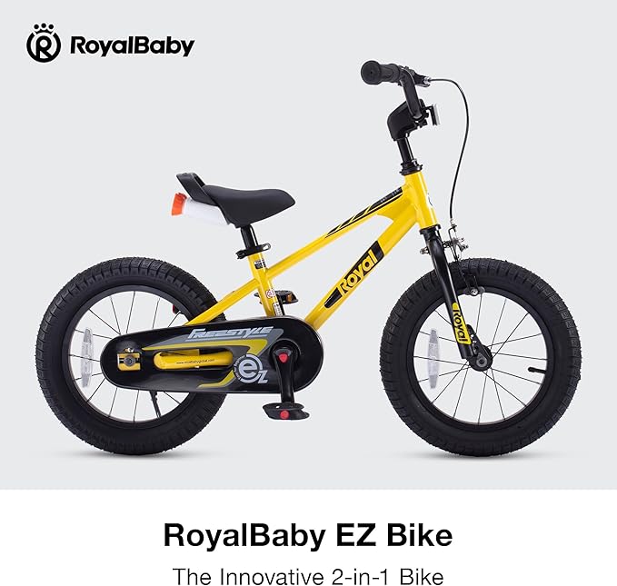 RoyalBaby Kids Bike EZ Freestyle Training Free Balance to Pedal Easy Learning Bicycle, 12-18 Inch for Toddlers to Big Kids