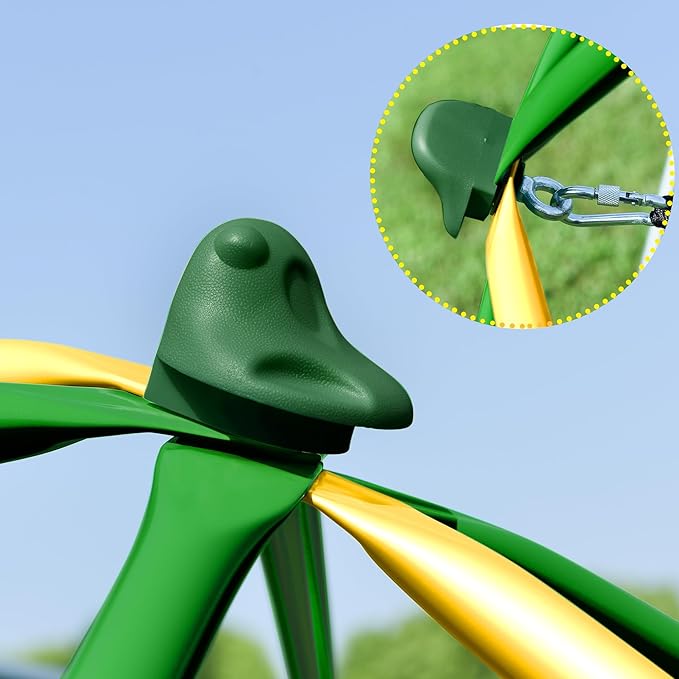 Merax 13FT Climbing Dome with Hammock, Outdoor Geometric Dome Climber Play Center for Kids 3-10 Supporting 1000 lbs, Easy Assembly Jungle Gym