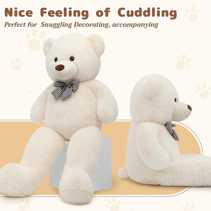 MaoGoLan Life Size Giant Jumbo Teddy Bear 55 inch Big Stuffed Animals Chucky Plush Large Bear Gift for Girls Teens Boys Children Girlfriend Boyfriend Wife GF