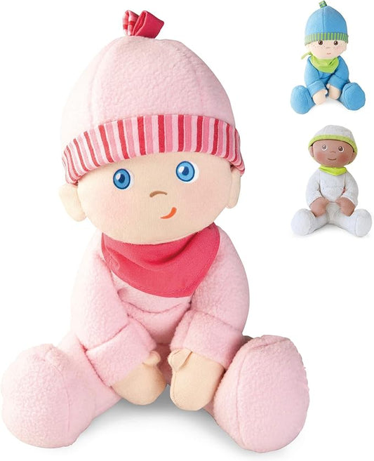 HABA Doll Snug Up Luisa 8" My First Baby Doll, Machine Washable & Safe for Birth & Up, Newborn Toys