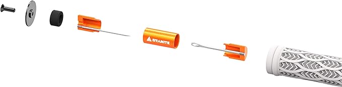 Granite Stash Tubeless Flat Tire Repair Kit Bike Tool Kit - Easy Handlebar Storage - Complete Bike Tire Plug Kit - 2 Different Size Tire Plugs - Portable - Easy and Effortless Usage (Orange)