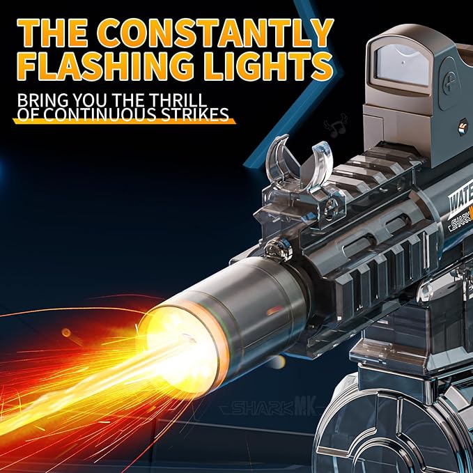 Electric Water Guns for Kids Adults, Transparent Automatic Squirt Guns, Summer Outdoor Beach Swimming Pool Party Toys (Grey)