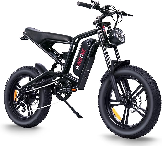 E2/K20 Electric Bike for Adults, 48V 13Ah/15Ah Battery, Up to 28 MPH & 46.6/60 Miles (PAS), 750/1000W Peak Ebike with All-Terrain 20"/26'' Fat Tires, UL Certified, Moped E-Bike