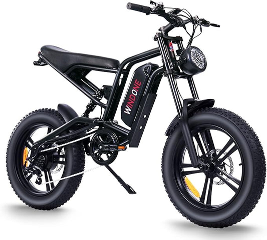 E2/K20 Electric Bike for Adults, 48V 13Ah/15Ah Battery, Up to 28 MPH & 46.6/60 Miles (PAS), 750/1000W Peak Ebike with All-Terrain 20"/26'' Fat Tires, UL Certified, Moped E-Bike